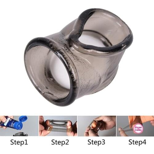 Adult Male Delay Ejaculation Penis Ring Cock Ring Chastity Cage Scrotum Bondage Ring Penis Sleeve Scrotal Binding Ring for Men
