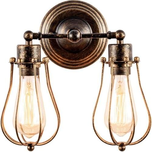 European style wrought iron retro industrial personality simple corridor bedroom living room entrance lighting wall lamp WF1015