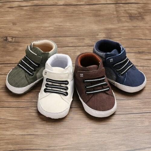 0-18M Newborn Baby Soft Sole Crib Shoes Boys Kids Lace-Up Ankle Boots Sneakers Fashion Baby Casual Shoes