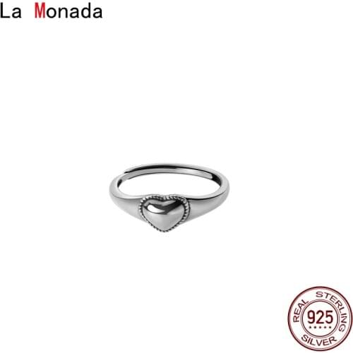 La Monada 51mm-58mm 925 Sterling Silver Rings For Women Vintage Heart Silver 925 Jewelry For Women Ring On Finger For Girls