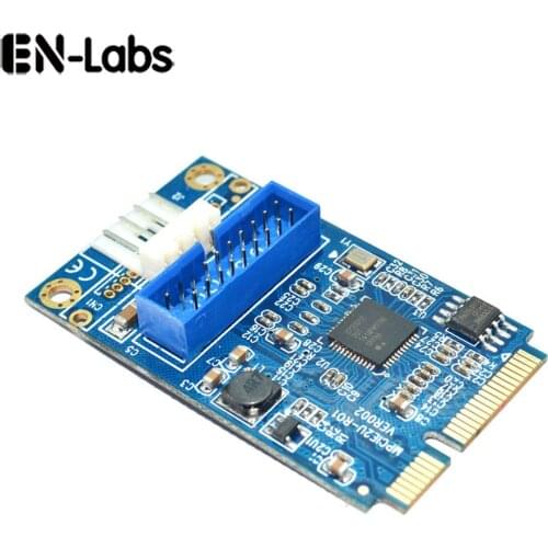En-Labs Motherboard Mini PCI Express to Dual USB 3.0 20-pin Add On Card Adapter,Mini PCIe PCI-e to 2 ports USB w/ Molex Power