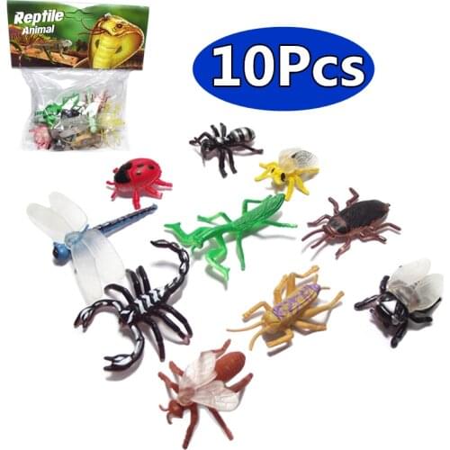 10Pcs Insect Model Childrens Toys for Boys Developing Educational Boy Toy Simulation Realitive Animal Plastic Insects Playset