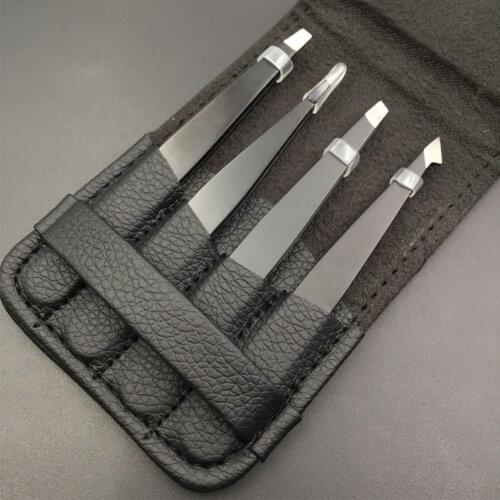 With Case Splinter Precise Stainless Steel Practical Travel For Eyebrow Ingrown Hair Removal Clip Tweezer Set Makeup Tools
