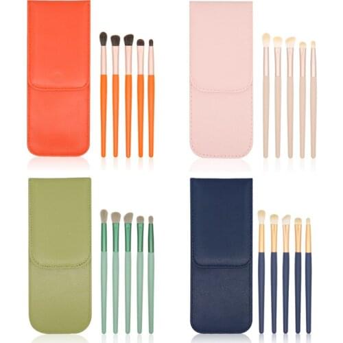 New Arrival 5PCS Makeup Brushes Set Eye Shadow Blending Eyeliner Eyelash Eyebrow Blush With Bag MakeUp Brush Tools Kit Maquiagem
