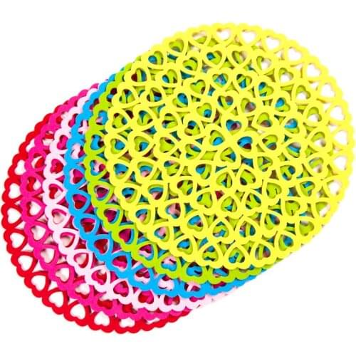 ZYOKRA 32cm Pre-cut Heart Circle Nonwoven Felt DIY For Kindergarten Classroom Home Decoration