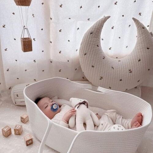 Ins New Cotton Portable Baby Bed Playpen Fence Baby Outing Travel Sleeping Basket Creative Crib Nursery Decor