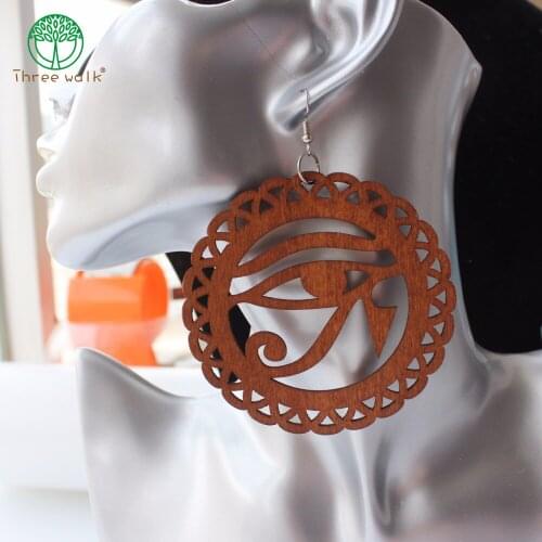 5 Pair Latest African Style Wood Earrings Coffee Eardrop Afro For Women Gift V20333673