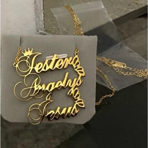 Personalized Multiple Names Necklaces Pendants Stainless Steel Custom Crown Butterfly Nameplate Choker Necklace Women Jewelry