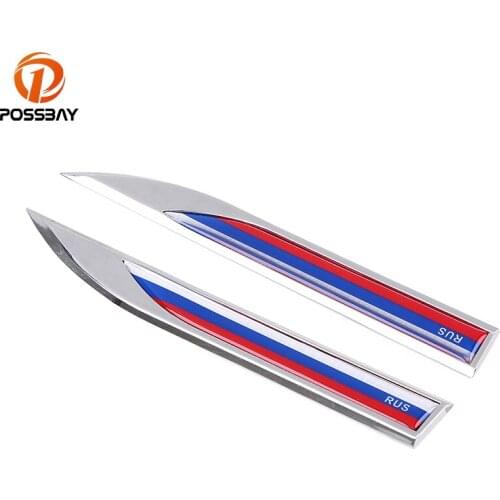 POSSBAY 1 Pair Car Side Fender Knife Stickers Type Emblem Badge Decal Sticker Fit for Audi BMW Peugeot Automobiles Accessories