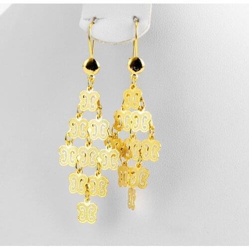 JHplated Ethnic Earrings Indian Jewelry Classic Dangle Party Gift Gold Color Tassels Drop Earrings For Women