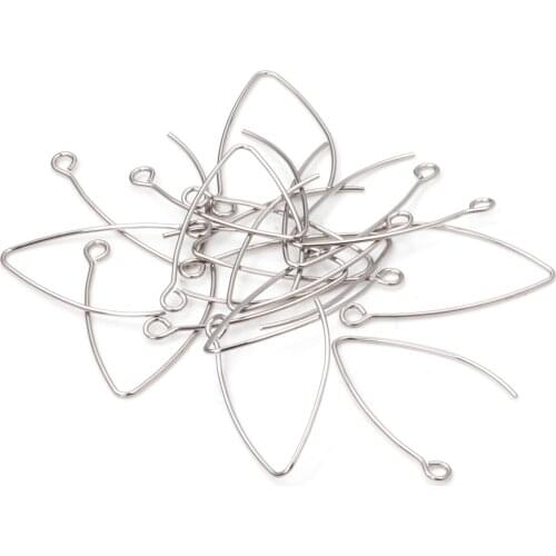 ASON 100pcs/lot Stainless Steel Ear Wires V Shape Earrings Hook Jewelry Findings Earring Setting for DIY Jewelry Making