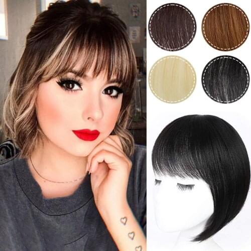 Synthetic Hair Black 3D Bangs Hairpiece Clip In Hair Extensions Heat Resistant Fake Hair Accessories wig