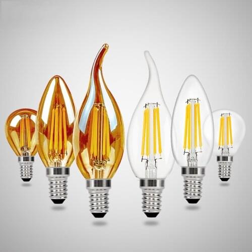 Retro Edison C35 LED Filament Bulb E14 C35L G45 E27 LED Bulb Edison Light 220V 2W 4W 6W Antique Retro Vintage Glass Bulb Lamp