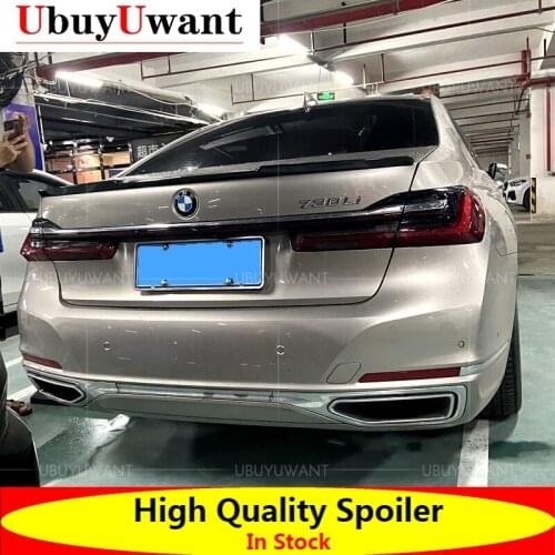 UBUYUWANT Real Carbon Fiber Car Rear Trunk Spoiler Wing Lip For BMW 7Series G11 G12 Sedan 4-Door 2018-2021 Boot Lip Wing Spoiler