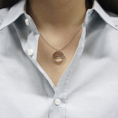 Silver 925 Jewelry Fashion Personality Round Pendant S925 Sterling Silver Necklace for Women