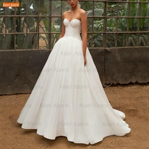 Fashion White Wedding Dresses 2021 Sweetheart vestido de novia Zipper Taffeta fluffy Ball Gown Bridal Dress Women abito da sposa