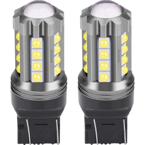 2PCS 2020 NEW T20 7443 W21/5W Super Bright LED Car Tail Brake Bulbs Auto Rear Parking Lamp Turn Signals Daytime Running Lights