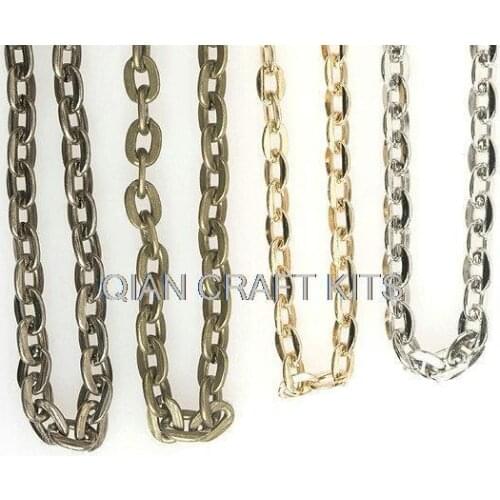 30yards mixed Fancy Flat Oval Cable Brass Chain Bulk, Gold ,silver,antique bronze mixed width (1mm-2mm)