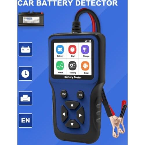 Car Battery Tester for 12V Car Battery Analyzer 100 to 2000 CCA for Lead-acid AGM GEL EFB Battery USB Print