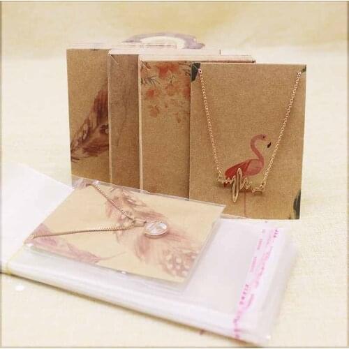 50Pcs 50bag 7.3*10cm large printed jewelry necklace package card marbling animals feather style jewelry pendant package card