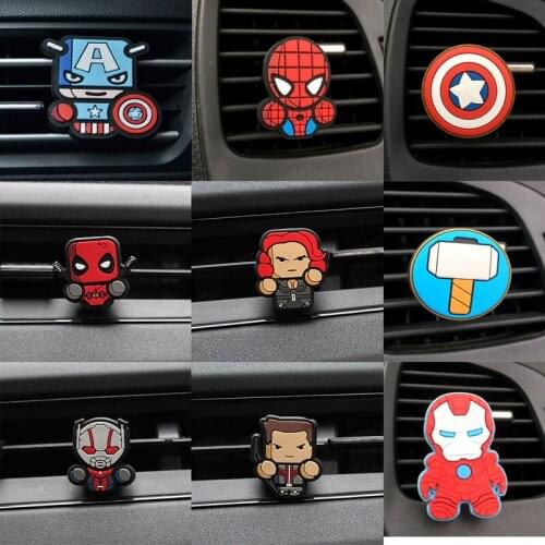 Anime Avengers Black Widow Spideman Doll Car Aroma Diffuser Clip Star Wars Car Air Conditioner Marvel Figures Decoration Gifts