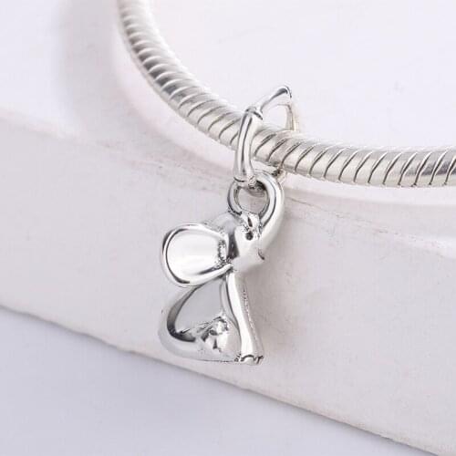 High Quality 925 Sterling Silver Elephant Dangle Charm Bracelet Fashion Jewelry DIY Making For Original Pandora