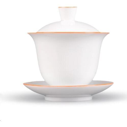 Blue and White Porcelain Gaiwan Handmade Line Drawing Cover Bowl Household Chinese Kungfu Teaware 2020 New Arrival Tea Set