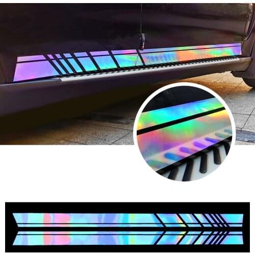 2PC Car Reflective Sticker For Genesis G70 G80 G90 Coupe Colorful Laser Car Body Decorations Stickers PVC Accessories