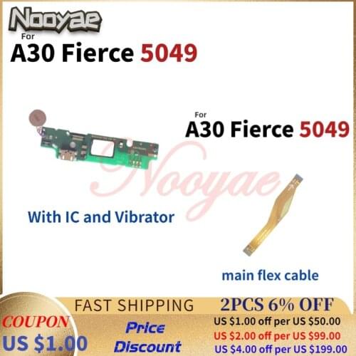 For Alcatel A30 Fierce 5049 USB Dock Charging Port Charger Plug Main Connect LCD Mother Board Flex Cable With Microphone MIC