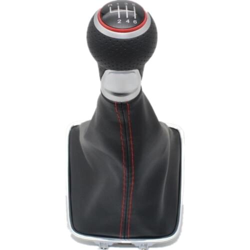 For VW Sharan 2011 2012 2013 2014 2015 2016 Car-Styling 6 Speed Car Gear Stick Level Shift Knob With PU Leather Boot