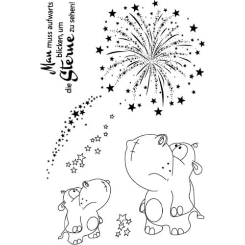 Fireworks / Hippopotamus Transparent Clear Silicone Stamp/Seal for DIY scrapbooking/photo album Decorative clear stamp A1009