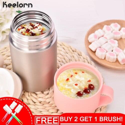 Keelorn 600ml Stainless Steel Stew Pot Vacuum Flasks Thermoses Cups Sport Portable Thermal Insulation Vacuum Flasks Stew Cups