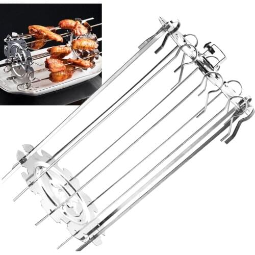 Bbq Grill Cage Steel Metal Roaster Rotisserie Skewers Needle Cage Oven Kebab Maker Grill Ourdoor Camping Home Kitchen Supplies