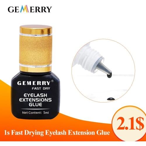 GEMERRY 5ML Eyelash Extension Glue Fast Drying Eyelashes Glue Lash Glue Black Adhesive Retention Long Last