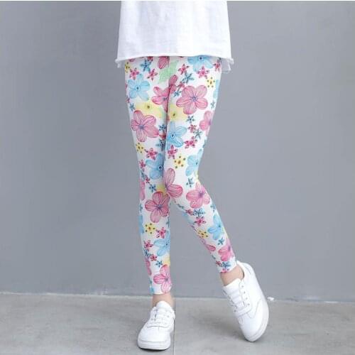Girls Leggings Summer new childrens pants for Outdoor Travel Clothes Girls Pants Student Casual Wear Stylish Computer Printing