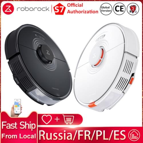 2021 Gift Roborock S7 Black Cordless Robot Vacuum Cleaner For Home Floor Ultrasonic Lifting Carpet Hair Alexa Sweeping Mopping