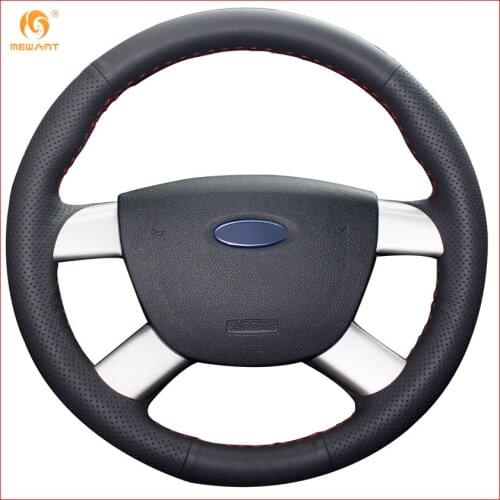 MEWANT Black Artificial Leather Car Steering Wheel Cover for Ford Kuga 2008-2011 Ford Focus 2 2005-2011 Interior Accessories