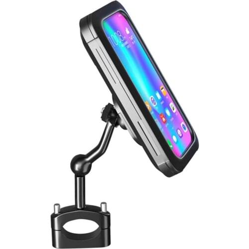 Motorcycle Phone Holder Universal Bicycle Mount Cell Phone Holder Waterproof Motorcycle Touch Screen Handlebar Holder