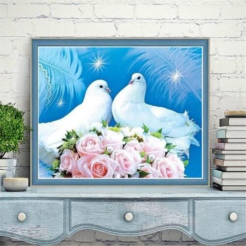 5D DIY diamond painting couple pigeon diamond embroidery full square diamond mosaic cross stitch home decoration wall art Gift