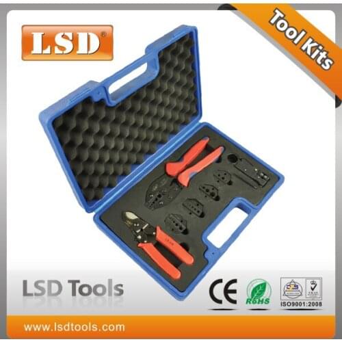 LY-05H-5A2 Crimping hand tool set with cable cutter & 4 replaceable dies,for crimp coaxial terminal,ferramenta,BNC RG connectors