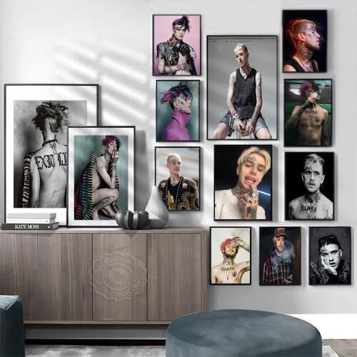 Wall Stickers Canvas Painting Lil Peep Hip Hop Rap Music Rapper Nude Posters and Prints for Bedroom Living Room Home Decoration