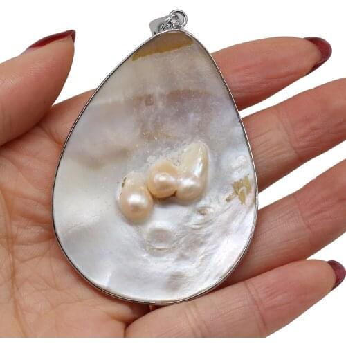 Natural Pearl-Shell Pendant Exquisite Drop-shaped For Jewelry Making Charms DIY Necklace Bracelet Anklet Accessory