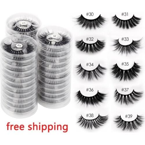 Wholesale 10/20/30/40/50/100 pairs 3d mink false eyelashes fluffy wispy fake lashes natural makeup faux lashes extension in bulk