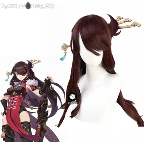 Game Genshin Impact Cosplay Wig Beidou Cosplay Long Wig 80cm Women Brown Hair Headwear Heat Resistant Synthetic Hair