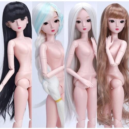 1/3 SD/BJD Doll Wigs DIY Manual Change Makeup Dressing Style Golden Long Hair Wigs Sheath for 60 CM BJD Dolls Doll Accessories