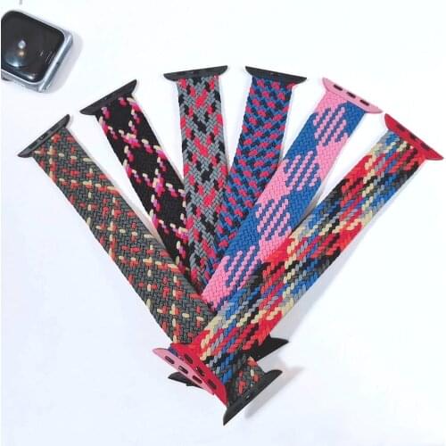 Braided Solo Loop For Apple watch band 44mm 40mm 38mm 42mm FABRIC Nylon Elastic belt bracelet iWatch series 3 4 5 se 6 strap