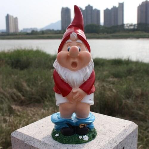 Resin Naughty Garden Gnome Garden Decoration 5 Inch Statue White Old Man Fairy Garden Ornament Accessories Elves Desk Decor Gift