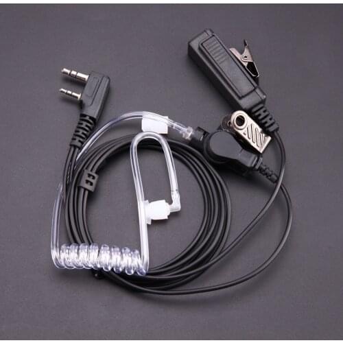 2 Pin Practical Covert Acoustic Tube Earpiece Headset Mic For Baofeng Kenwood UV-5R Radiation-Proof Earphones