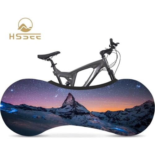 HSSEE Scenic Series Bicycle Dust Cover Elastic Fabric Road Bike Indoor Tire Protective Cover 700C 26"-28" Bicycle Accessories