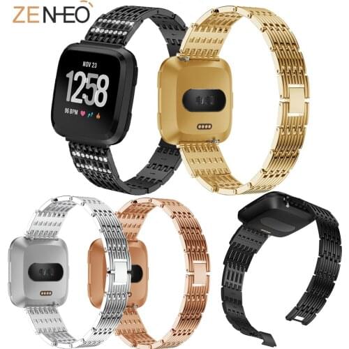 Fashion watch strap for Fitbit Versa Smart strap Wrist strap smart accessories Watch strap with luxury rhinestone replacement